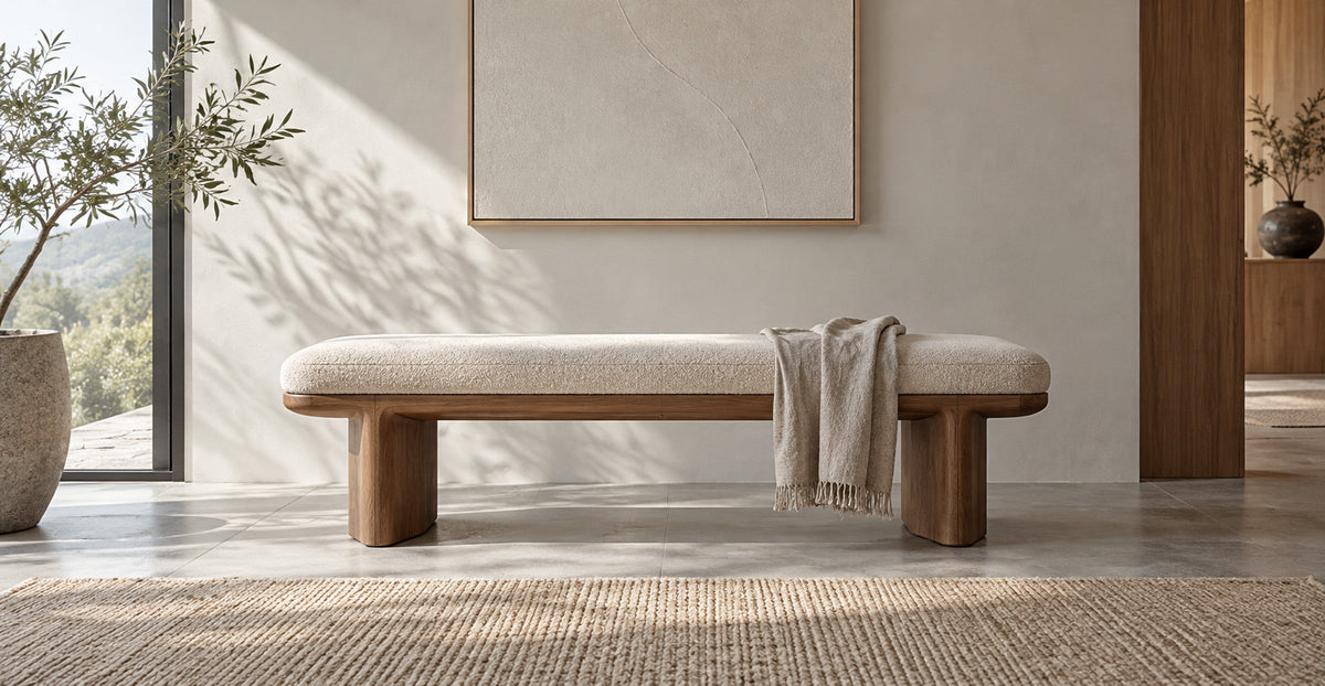 Entryway bench in an airy Scandinavian interior — Ivaaj Benches