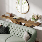 70.9-Inch Console Table, Farmhouse Sofa Table with Wooden Geometric Base for Entryway