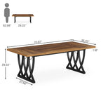 70.86-Inch Executive Desk, Large Home Office Computer Desk with Trestle Metal Frame for Study and Writing