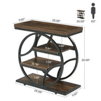 25.59" Side Table, 4-Tier Narrow End Table for Living Room Bedroom