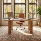 63-Inch Solid Wood Office Desk, Farmhouse Computer Desk for Home Office and Study