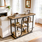 39.4" Console Table, 4-Tier Industrial Sofa Table for Entryway