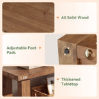 70-Inch Solid Wood TV Stand with 2-Tier Storage, Farmhouse Media Console for Living Room
