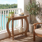 23.6 Inch Narrow Side Table with Curved Legs, Solid Wood End Table for Small Spaces