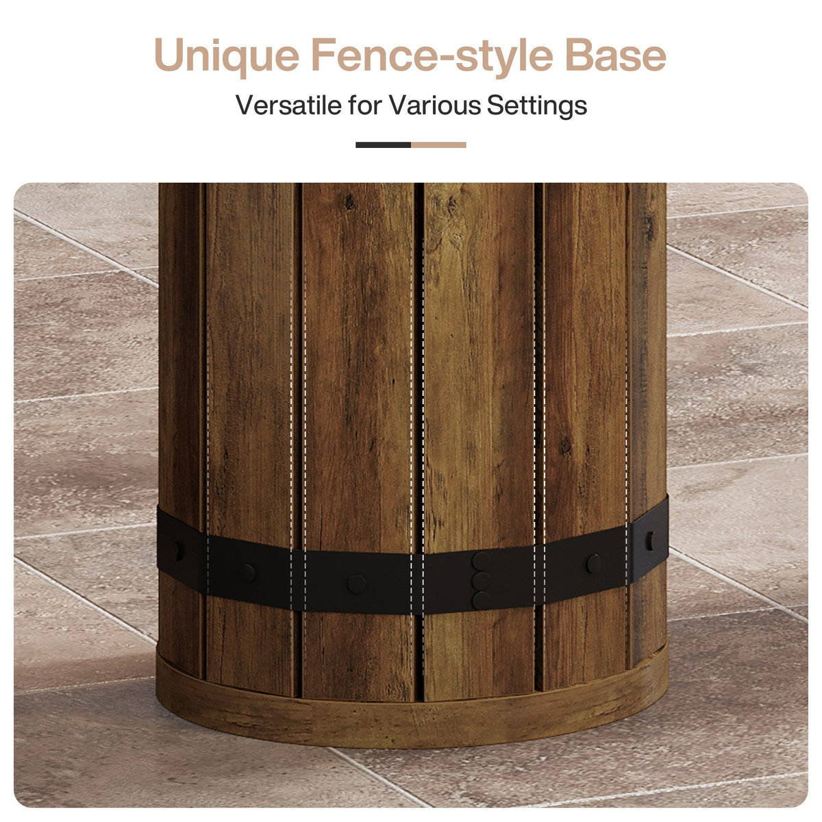 70.9-Inch Long Bar Table with Slatted Base, Rectangular Counter Height Pub Table