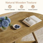 47" Rectangle Coffee Table, Farmhouse Wooden Accent Table for Small Spaces