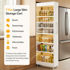 73-Inch 7-Tier Slim Rolling Pantry Cart, Narrow Pull-Out Storage Rack for Kitchen Gaps