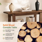 41.3 Inch Solid Wood Console Table with 3-Tier Storage, Farmhouse Hallway Table