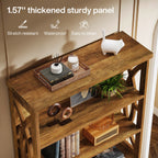 70.8-Inch Tall Bookshelf, 6-Tier Rustic Wooden Bookcase with Anti-Tipping Kit
