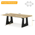 70.9-Inch Rectangular Dining Table with Thick MDF Top, Farmhouse Kitchen Table for Dining Room