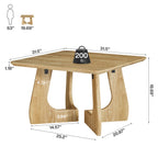 31.5 Inch Square Coffee Table with Interlocking Legs, Mid-Century Table for Living Room