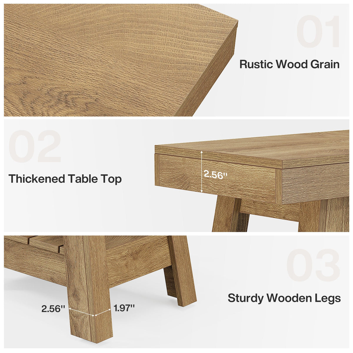 23.6 Inch 2-Tier End Table with Trapezoidal Base, Farmhouse Side Table for Small Spaces