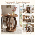 24-inch round farmhouse nightstand