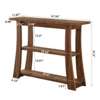 41.3 Inch Solid Wood Console Table with 3-Tier Storage, Farmhouse Hallway Table