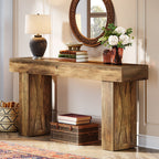 63 Inch Narrow Console Table with X-Frame Legs, Farmhouse Sofa Table for Entryway and Hallway