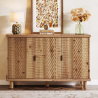47.6-Inch Farmhouse Sideboard Cabinet with 3 Doors, Solid Wood Buffet Cabinet for Kitchen
