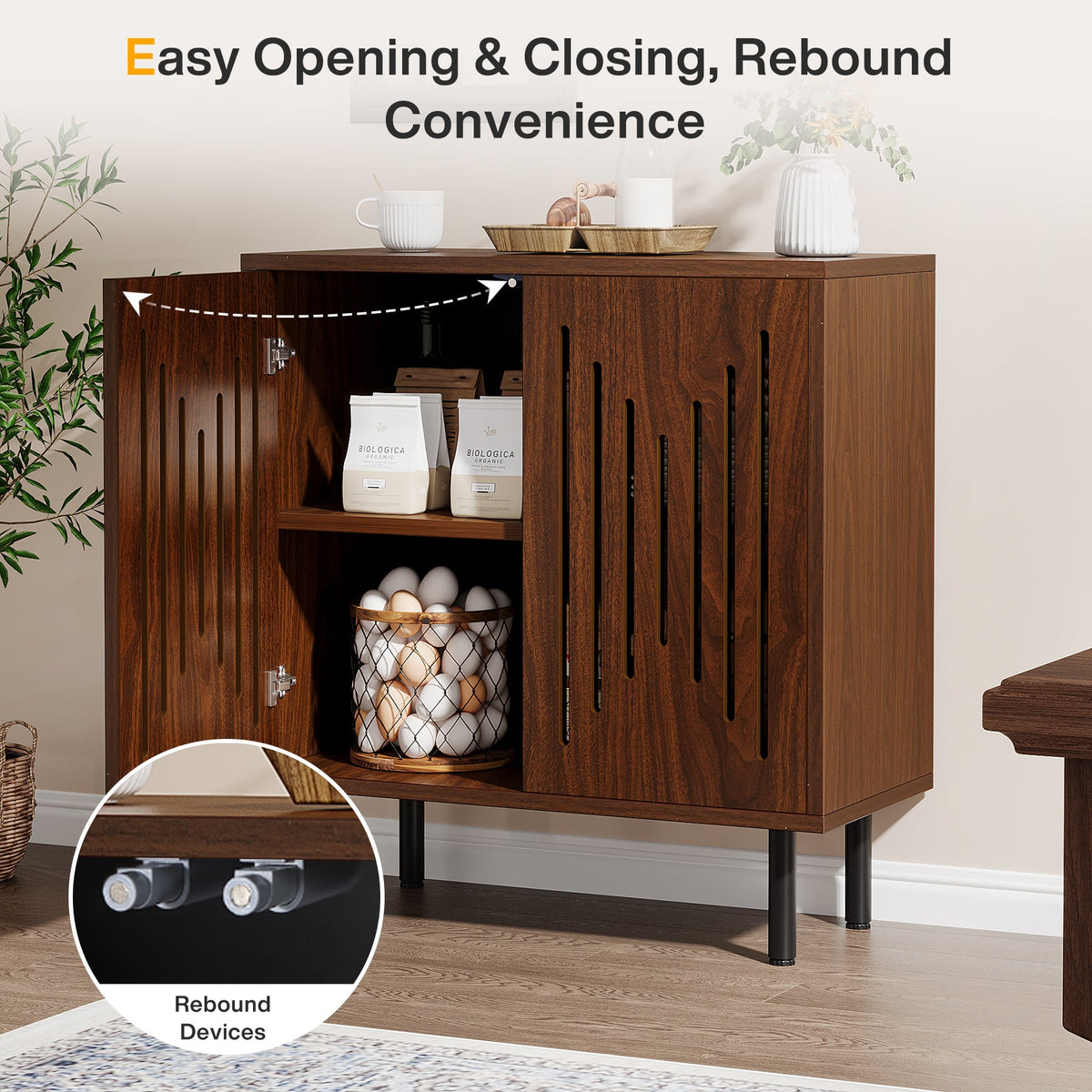 59-Inch Vintage Sideboard Buffet Set of 2 with Adjustable Shelves, Farmhouse Storage Cabinet for Kitchen Living Room and Hallway