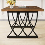 70.86-Inch Executive Desk, Large Home Office Computer Desk with Trestle Metal Frame for Study and Writing