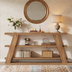70.9" Farmhouse Console Table, 3-Tier Narrow Sofa Table with Storage