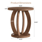24-inch round farmhouse nightstand