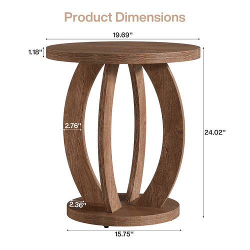 24-inch round farmhouse nightstand