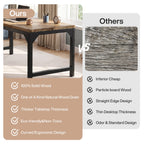 63-Inch Solid Wood Office Desk with Metal Frame and 800 lb Capacity, Heavy-Duty Computer Desk for Home Office