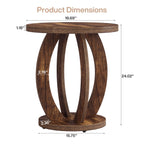 24-inch round farmhouse nightstand