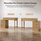 Reversible Computer Desk with 5 Drawers, Small Writing Desk for Home Office and Bedroom