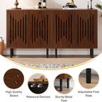 59-Inch Vintage Sideboard Buffet Set of 2 with Adjustable Shelves, Farmhouse Storage Cabinet for Kitchen Living Room and Hallway