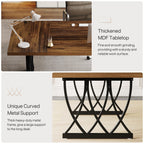 70.86-Inch Executive Desk, Large Home Office Computer Desk with Trestle Metal Frame for Study and Writing