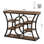 41.3" Sofa Table, Industrial Console Table with Shelves