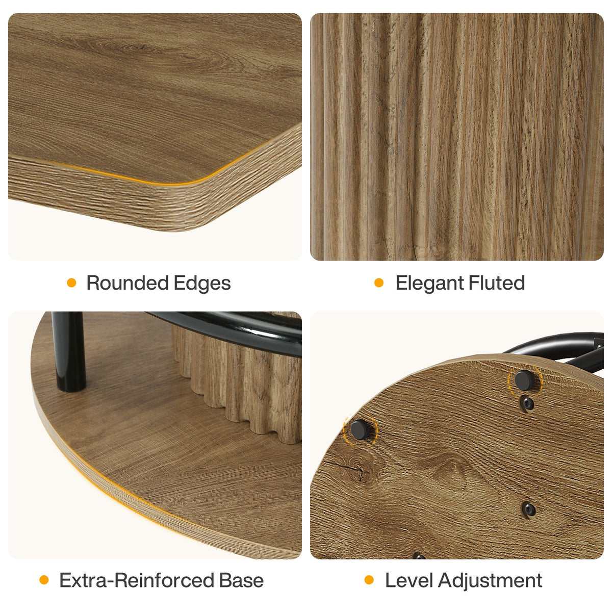 39-Inch Square Bar Table, Wooden Bistro Table with Footrest for Kitchen and Cafe