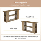 63-Inch Farmhouse Console Table with 3-Tier Storage Shelves and Wide Panel Supports, Narrow Sofa Table for Living Room Hallway and Foyer