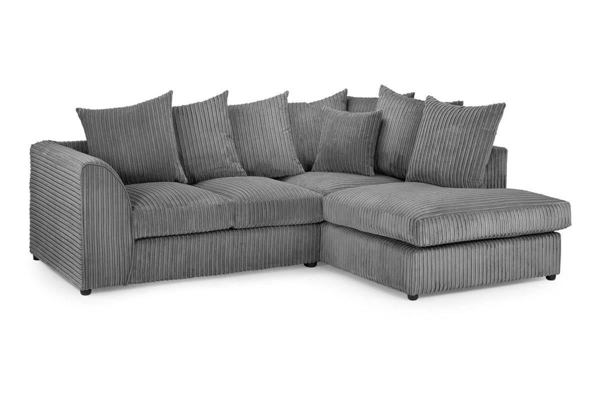 Harley Jumbo Sofa Right Hand Facing Corner Grey