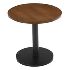 31.5-Inch Round Dining Table with Black Metal Pedestal Base, Small Kitchen Table for 2-4 People in Dining Room