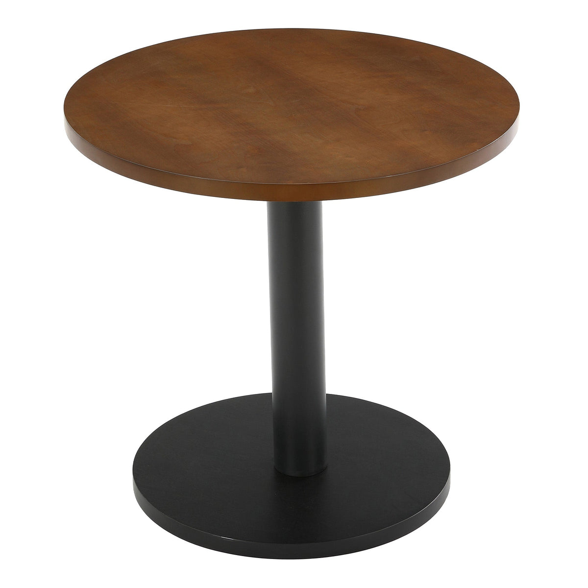 31.5-Inch Round Dining Table with Black Metal Pedestal Base, Small Kitchen Table for 2-4 People in Dining Room