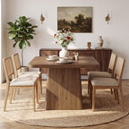 39.37-Inch Solid Wood Square Dining Table with Pedestal Base, Farmhouse Kitchen Table for Small Spaces