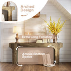 79-Inch Extra Long Console Table with Arched Base, Farmhouse Sofa Table for Entryway