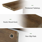 C-Shaped Solid Wood End Table for Small Spaces, Narrow Sofa Side Table for Living Room