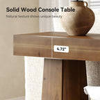 63-Inch Solid Wood Console Table, Entryway Sofa Table with Storage for Behind Couch