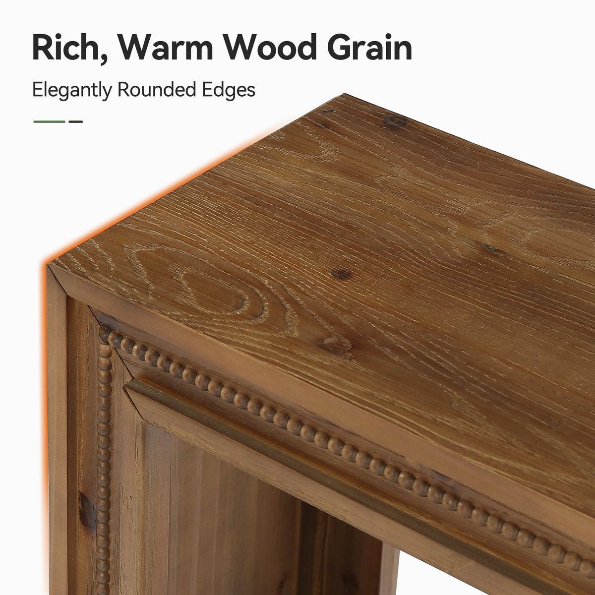 63-Inch Solid Wood Console Table with Rivet Detailing and 2-Tier Storage Shelf, Farmhouse Narrow Entryway Table for Living Room Hallway and Entryway