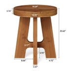 Solid Wood Round Side Table with Heavy-Duty Legs, Farmhouse End Table for Living Room