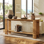 70.9-Inch Solid Wood Console Table, 2-Tier Hallway Table
