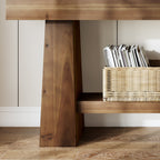 63-Inch Solid Wood Console Table, Entryway Sofa Table with Storage for Behind Couch
