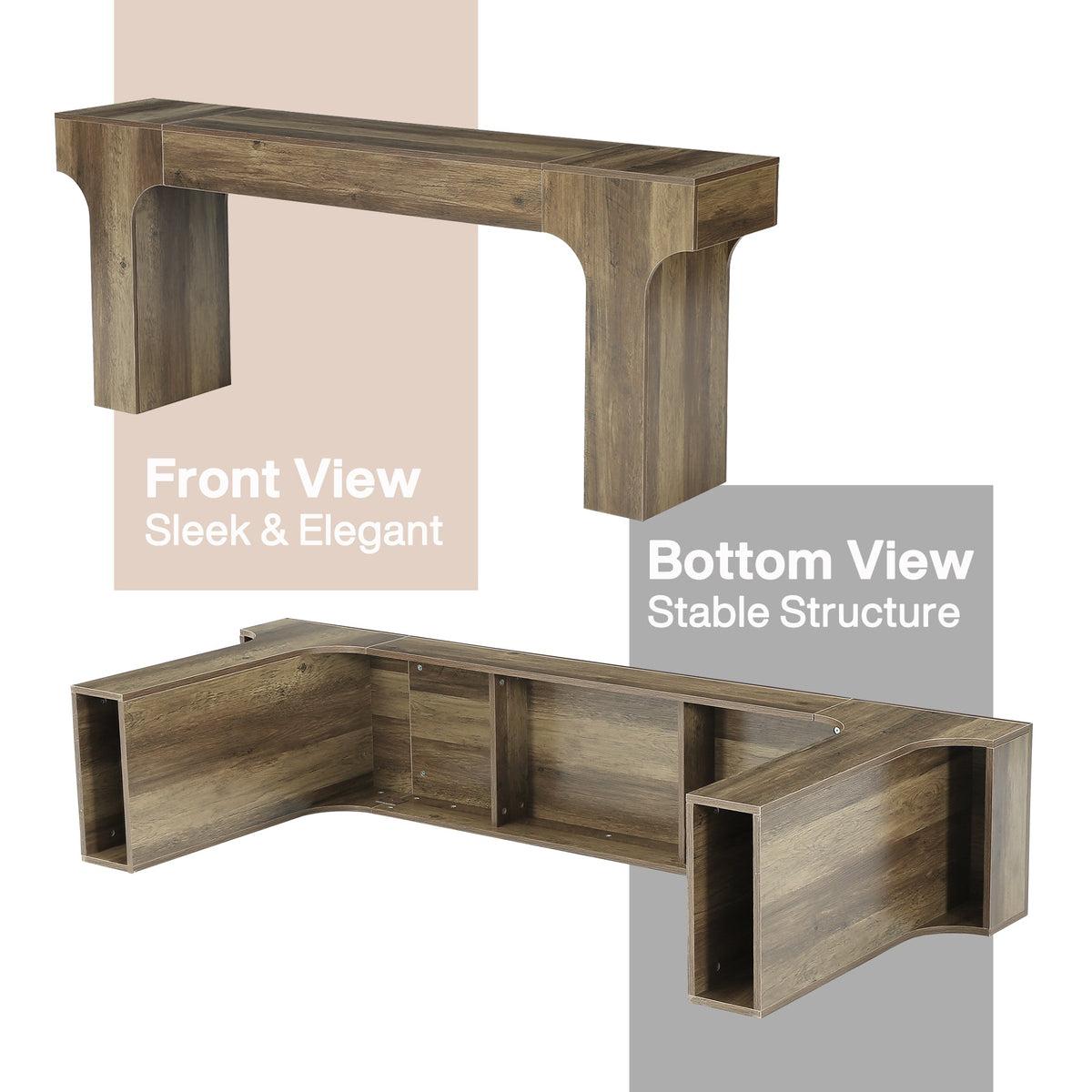 79-Inch Extra Long Console Table with Arched Base, Farmhouse Sofa Table for Entryway