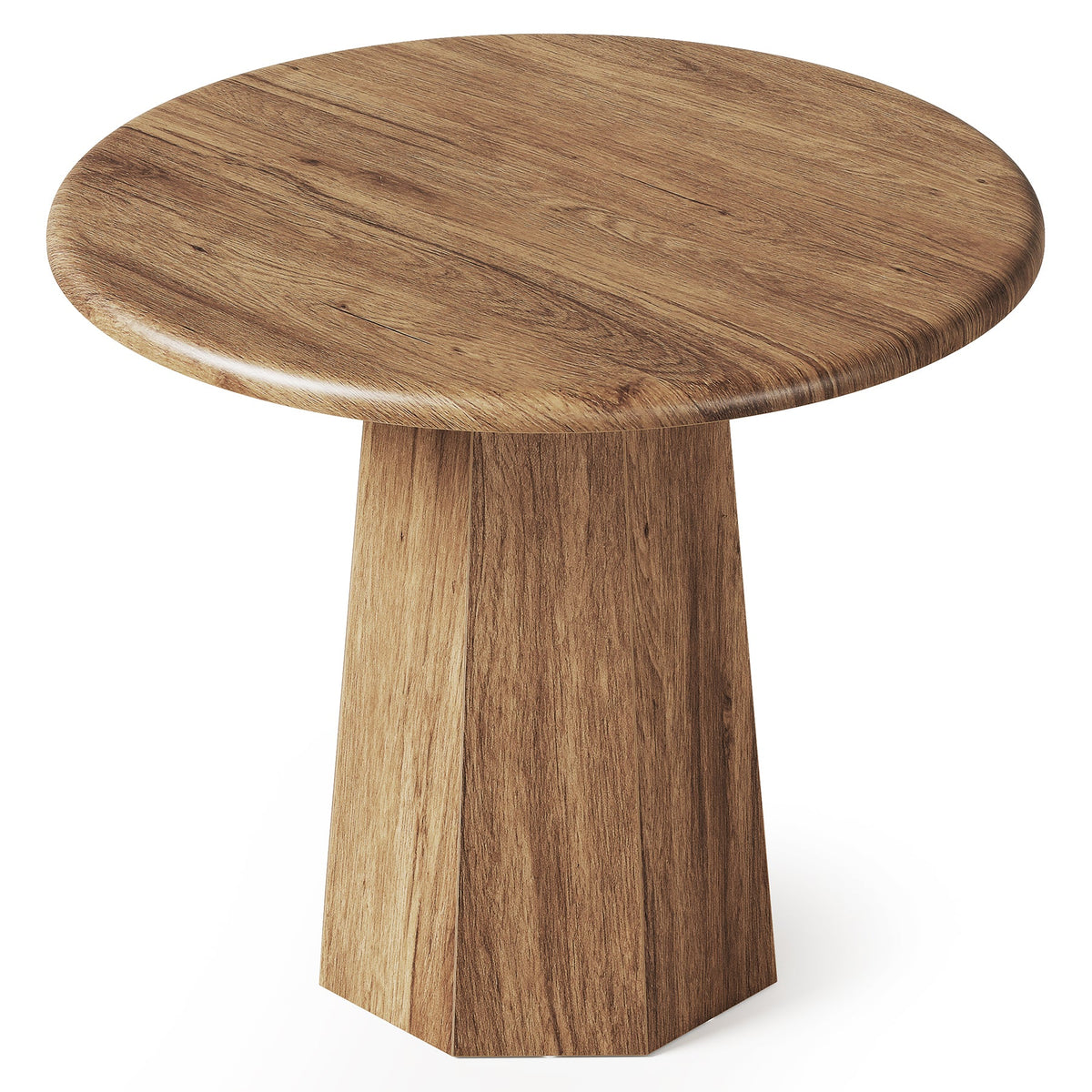 Compact Round Dining Table 31.5", Octagonal Base Kitchen Table for 2-4 People