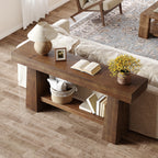 63-Inch Solid Wood Console Table, Entryway Sofa Table with Storage for Behind Couch