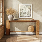 70.9-Inch Solid Wood Console Table, 2-Tier Hallway Table