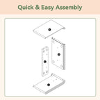 C-Shaped Solid Wood End Table for Small Spaces, Narrow Sofa Side Table for Living Room