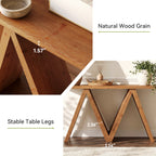 63-Inch Solid Wood Console Table, Farmhouse Entryway Sofa Table with M-Shaped Base for Living Room and Hallway
